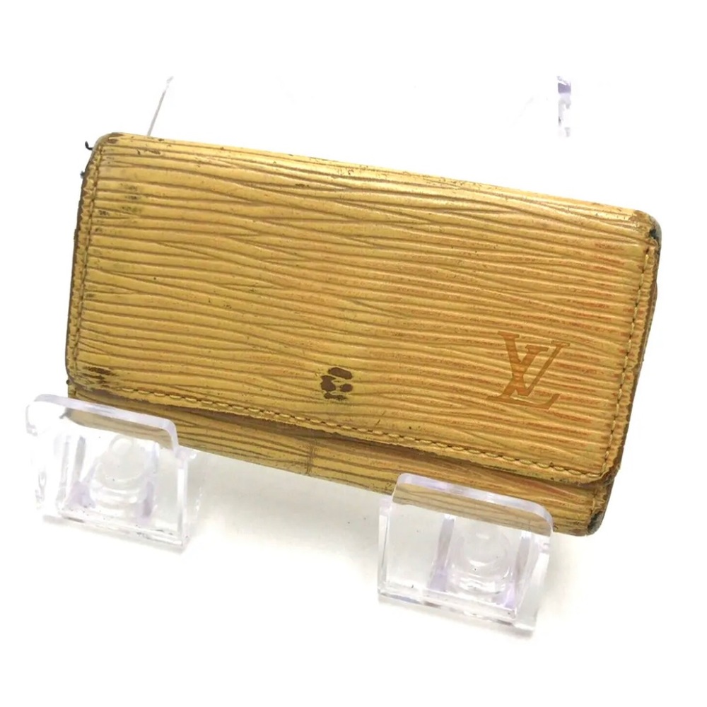 SOLD - Auth Louis Vuitton Epi Yellow Multicle 4 Key Holder Case